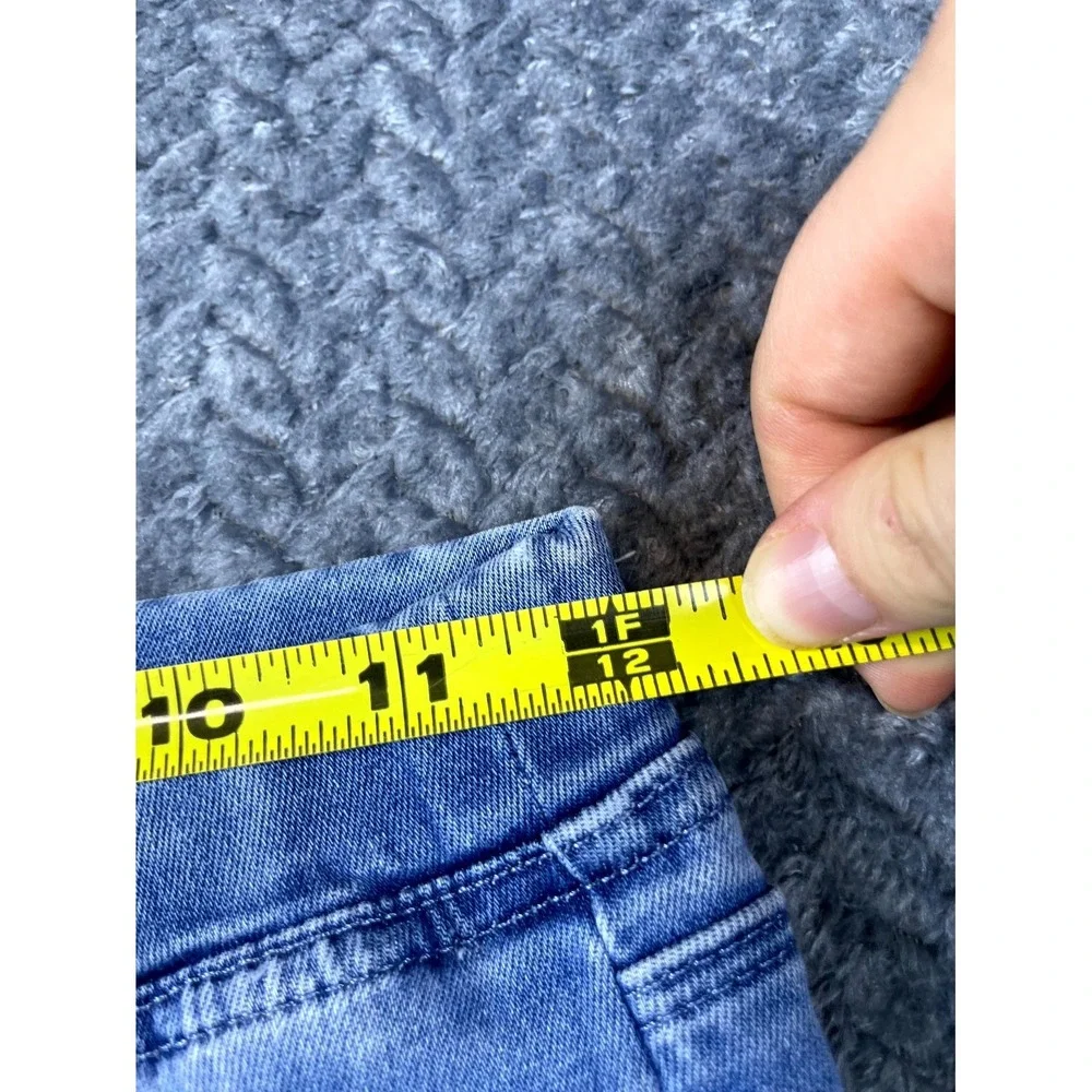 Uniqlo Legging Jeans Kids Large Blue Denim Stretch Low Rise Pockets Pull On